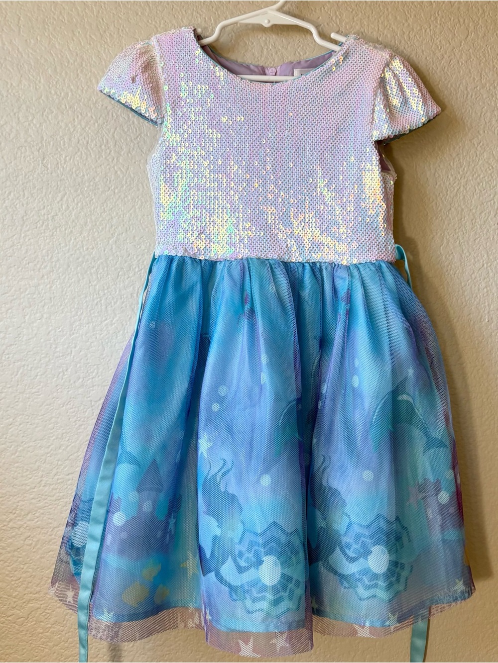 Us Angels Iridescent Lavender Sequin Party Dress